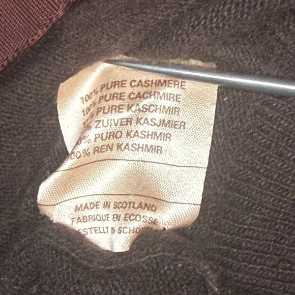 VTG CHANEL Cashmere Cardigan Jewel Button Asymmetrical Brown Sweater Chest 35" - Picture 14 of 14